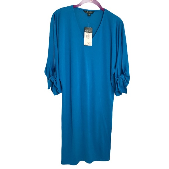 LaurenRalphLauren Cyan Stretch Jersey Dolman Dress - Picture 2 of 11